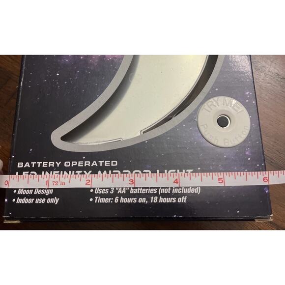 EZ-Illuminations LED Infinity Mirror Light Moon With Timer Battery Operated Fun - Picture 8 of 8